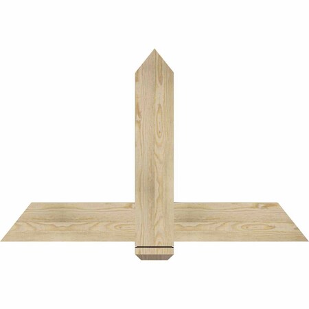 Ekena Millwork Eugene Rough Sawn Timber Gable Bracket, Douglas Fir, 48"W x 30"H x 2"D x 6"F, 15/12 Pitch GBW048X30X0206EUG00RDF